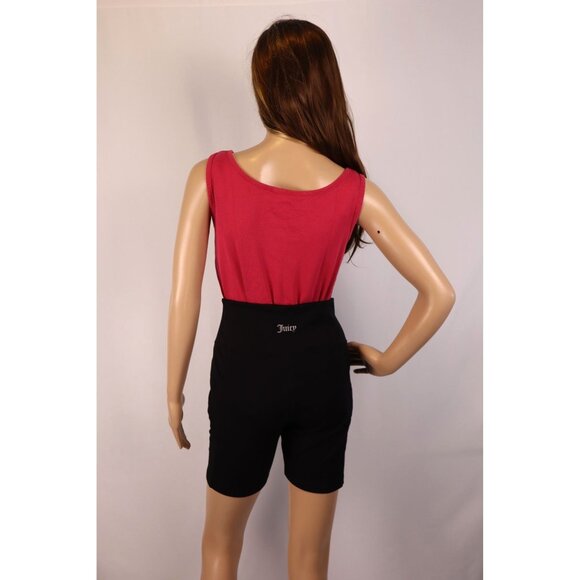 Juicy Couture Black High-Waisted Leggins Shorts with Side Pockets‎ Size Medium - Picture 2 of 3
